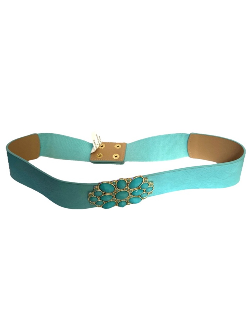 Aqua Stretch Belt S New Cute Beaded Buckle Will Fit 26” Inch Up To 30 Inch Waist
